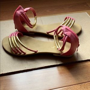 Pink and gold sandals
